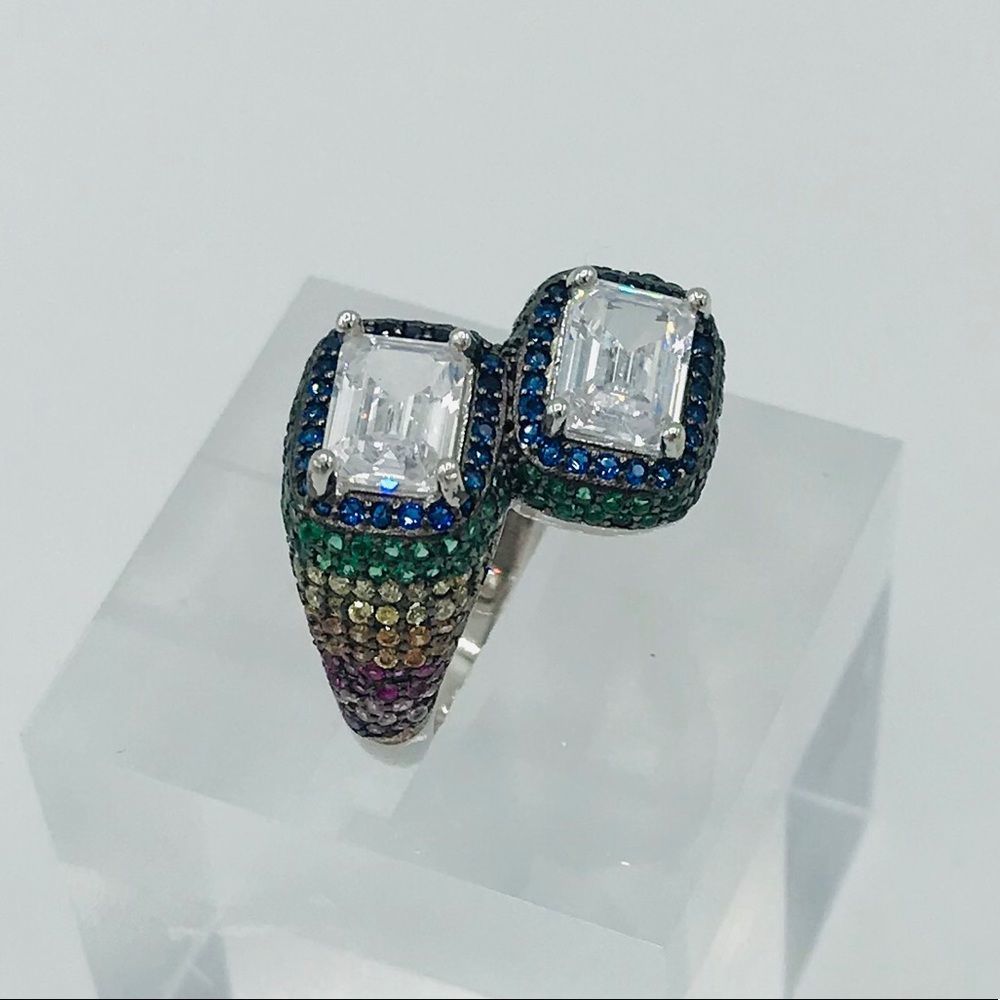 NWT PRIDE RAINBOW STERLING SILVER COCKTAIL RING - Picture 7 of 11
